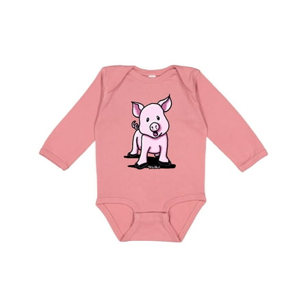 

Inktastic Screaming Piggie Gift Baby Boy or Baby Girl Long Sleeve Bodysuit
