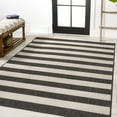 thumbnail image 4 of JONATHAN Y SANTA MONICA 4 x 6 Area Rug, Negril Two-Tone Wide Stripe - Black/Beige, SMB203B-4, 4 of 9