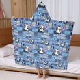 thumbnail image 5 of Blue Soccer Themed Pattern Hooded Bath Towel，60"x35" for Ages 3 To 12 Kids, Quick Dry Lightweight Soft Microfiber Hood Beach Towel Cover Up for Kids, 5 of 7