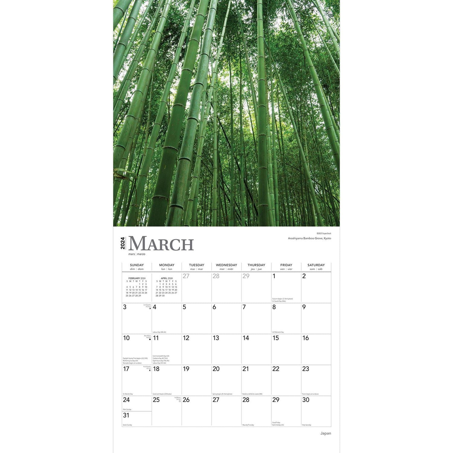 BrownTrout Japon 2024 Mur Carré 30.48x60.96 CM, 9781975463366