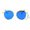 gold blue, variant on SA106 Color Mirror Flat Lens Wire Rim Large Cat Eye Sunglasses Silver Mirror