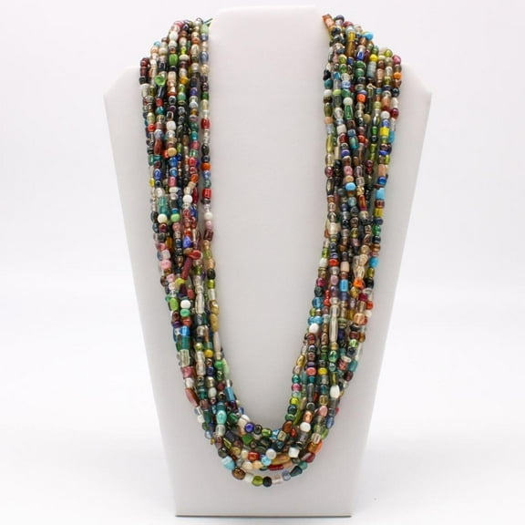 27" Assorted Glass Bead Necklace (Dozen)- 12 Necklaces/ 1 Dozen