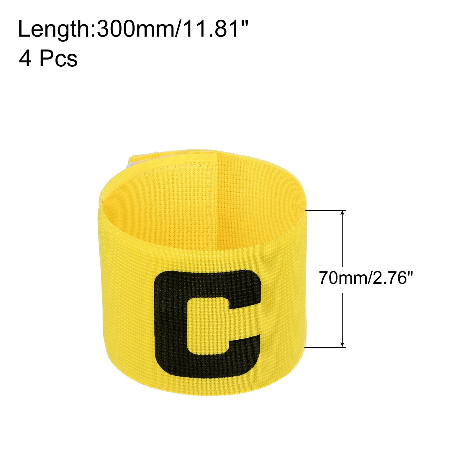 Unique Bargains Soccer Captain Armband Nylon Elastic Protective Arm Badge 4 Pack Yellow