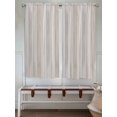 thumbnail image 6 of Bedroom Curtains 63 Inches length, Beige Window Treatment Curtain Drapes, Farmhouse Simple Abstract Striped Wooden Grain Rod Pocket Curtain Panels for Living Room Kitchen, 42"x63", 2 Panels, 6 of 7