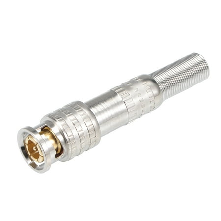 Solderless Spring BNC Male Connector for CCTV Camera RF Coaxial