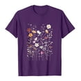 thumbnail image 4 of Sexlip Womens Swimsuit Set Delicate Floral Print Cover Up Design Crew Neck Short Sleeve Casual Silhouette Breathable Fabric for Pool Parties Purple L, 4 of 4
