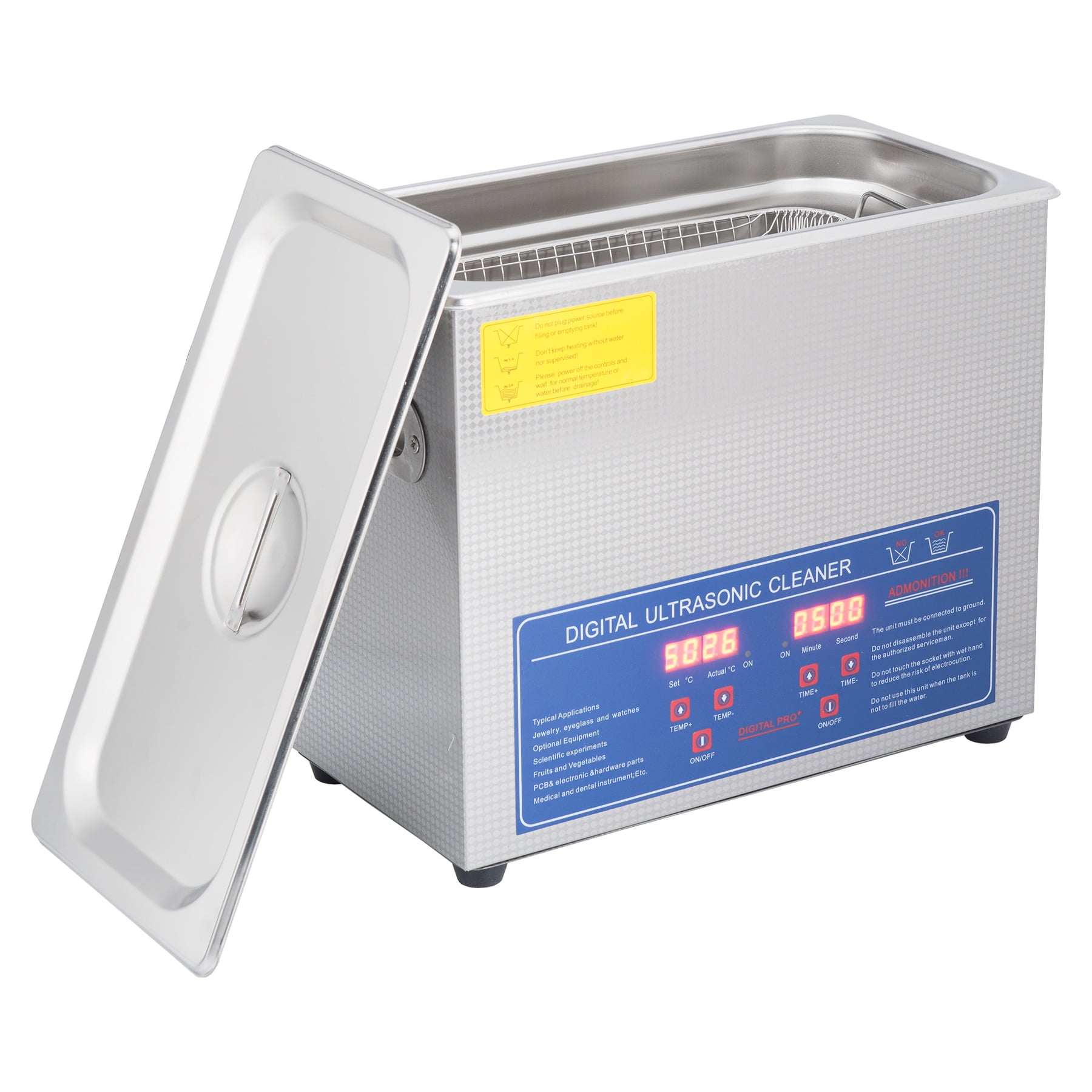 Stainless Steel 110V Ultrasonic Cleaner 1.6 Gal. (6L) w/ Heater & Digital Timer