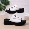 thumbnail image 6 of Wowcloth Women's Platform Slide Sandals – Comfortable One-Strap Wedge Heel with Lightweight Design for Casual Spring Summer Wear, 6 of 7