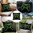 thumbnail image 6 of Game Theme Throw Pillow Cover Green Game Controller Cotton Linen Cushion Cover Throw Pillow Case with Invisible Zipper for Couch Sofa Bed Chair Car 16x16 Inch, 6 of 9