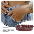 thumbnail image 4 of Cinturón de mujer verano portátil informal alfilado formal longitudes de hebilla cortos ajustables cinturones de cuero damas regalos de Navidad marrón oscuro Inevent AP010437-03B, 4 of 7