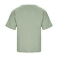 thumbnail image 4 of Men's Solid Color Linen T-shirt Casual Crew Neck Short Sleeve Blouse Lightweight Basic Sports Tops, 4 of 7