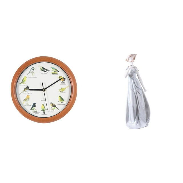 Reloj de pared de cerámica con forma de pájaro cantor, figura de , estatua de mujer, relojes decorativos, adorno nórdico para niña, decoració