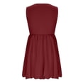 thumbnail image 5 of Cethrio Girls Summer Dresses with Puff, Fashion Crew Neck Casual Sleeveless Midi Dresses Wine Size 9-10 T, 5 of 5