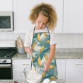 thumbnail image 4 of Teal Gold Marble Pattern Kids Aprons for Girls and Boys,Adjustable Neck Strap Toddler Aprons for Kids Cooking Baking, 4 of 6