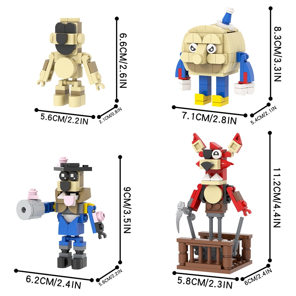 MOOXI Five Nights Sleepy Moon,Foxy,Captain Springlock Action Figures Building Set,FNAF Classic Creative Building Blocks Children Kit,Gifts for Kids(266pcs)