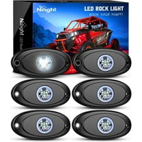 Nilight Led Rock Light 6PCS White Light Pods Waterproof Under Body Wheel Well Light Exterior Interior Lights for Car Truck Pickups ATV UTV SUV Motorcycle Boat