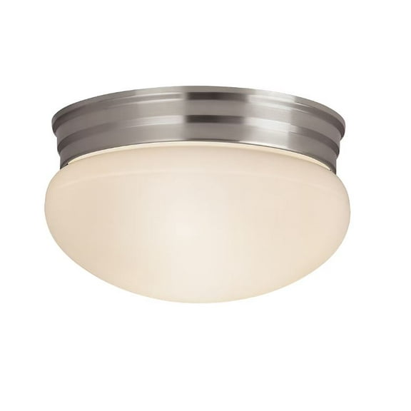 Project Source 1-Light 9.25-in Brushed Nickel Flush Mount Light