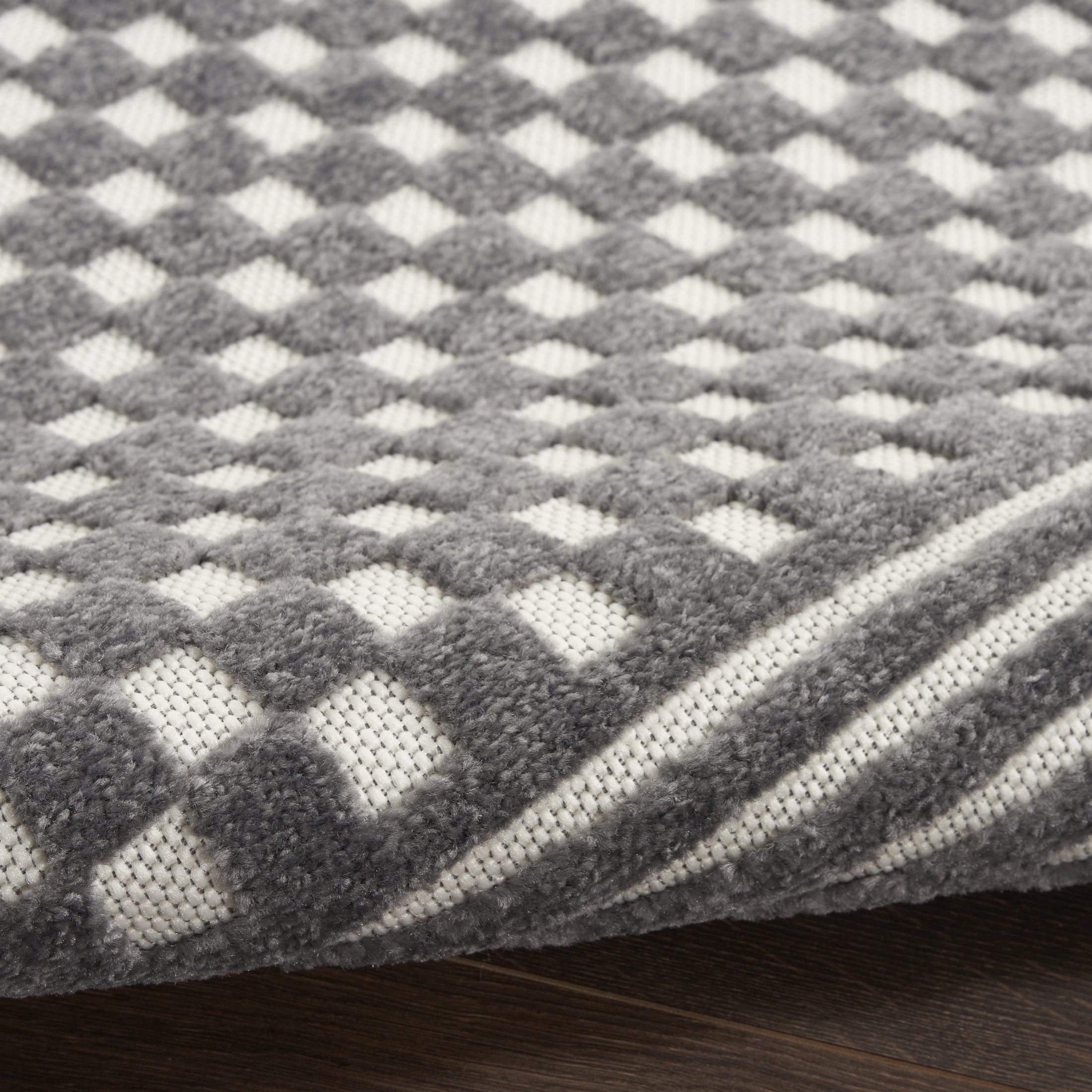 Nourison Care Free 7'10" x 9'10" Grey Modern Indoor Rug
