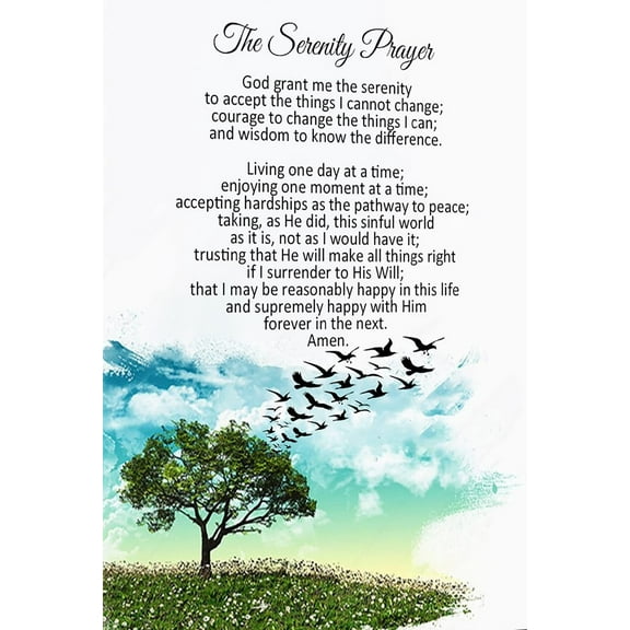 The Serenity Prayer Wall Art God Grant Me Poster Watercolor Art Canvas Wall Art For Home Office