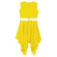 thumbnail image 6 of iixpin Kids Girls Metallic Liturgical Praise Dance Dress Sleeveless Lyrical Ballet Dance Dresses Performance Costume Yellow 12, 6 of 7