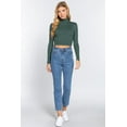 thumbnail image 4 of J. METHOD Women's Turtle Neck Crop Top Long Sleeve Ribbed Knit Casual Basic Cropped T Shirts, 4 of 4