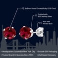 thumbnail image 2 of Gem Stone King 925 Sterling Silver Red Created Ruby Stud Earrings for Women Men (2.00 Cttw, Gemstone July Birthstone, Round 6MM), 2 of 4