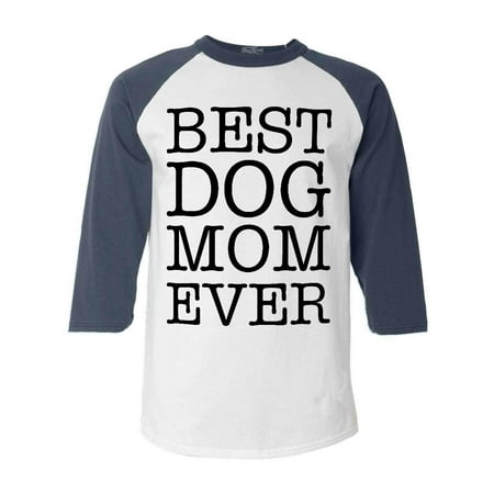 Shop4Ever Men's Best Dog Mom Ever Raglan Baseball