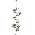thumbnail image 1 of 7-Tier Indoor Plant Pole Spring Tension Rod Expandable Flower Pots Display Rack Stand Hanger Metal Corner Storage Shelf, Grey, 1 of 16