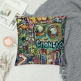 thumbnail image 2 of Orinice Graffiti Paint Graphic Decorative Pillow Cover for Home Couch Living Room Bed Sofa 12x12in, 2 of 5