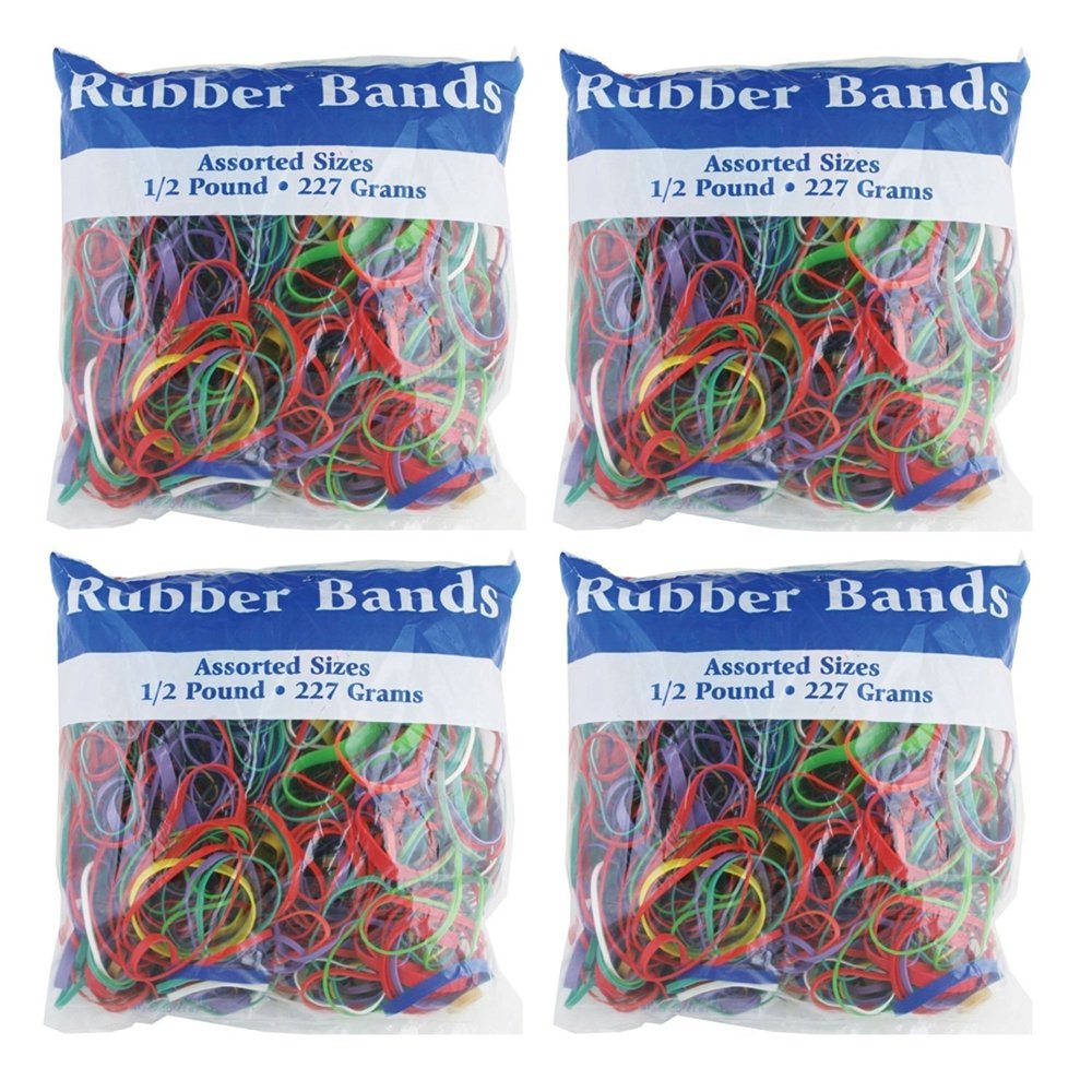 BAZIC Assorted Rubber Bands 1/2 Pound 227 grams (Pack of 4) Walmart