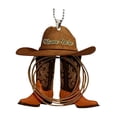 thumbnail image 2 of Ornamento de botas de vaquero plana 2D y accesorio acrílico para colgar para el automóvil para el automóvil de la trasera del de la espejo Estilo C, 2 of 8