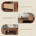 thumbnail image 6 of KeyWhat Farmhouse Nightstand with Charging Station for Bedroom, 2-Drawer Rustic End Tables for Living Room, Reclaimed Brown, 6 of 7