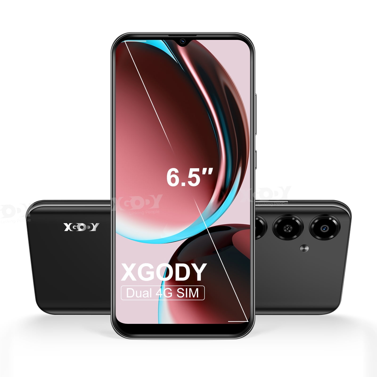 XGODY V50 4G T-Mobile Unlocked Cellphones, 4GB+64GB Unlocked Android Phone, 4500mAh Battery with 6.5" Smartphone, Black