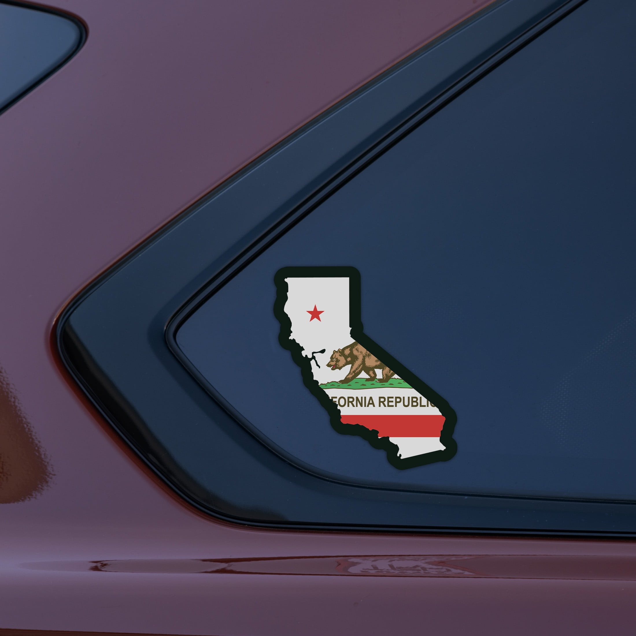 Auto Drive California State Vinyl Automotive Decal, Multicolor, 5” x 5.75”