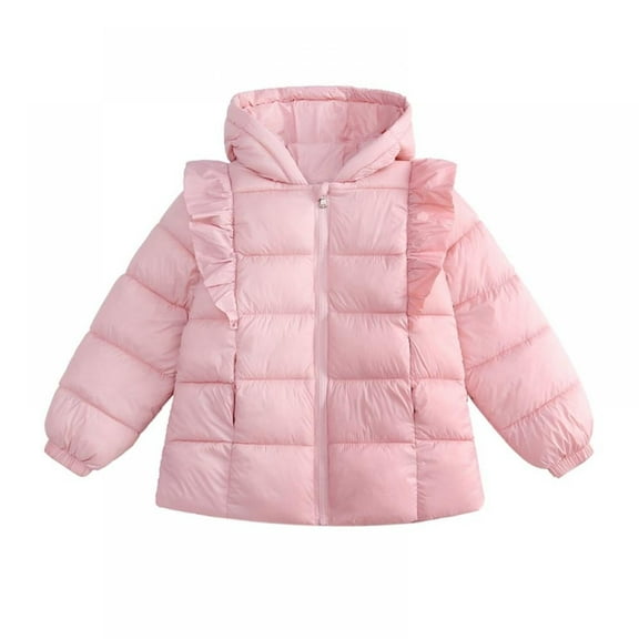 Winter Coats for Toddler Girls,Pink Winter Down Jacket,Kids Baby Girls Padded Light Puffer Zipper Jacket Outerwear Infant for 1-6T