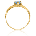 thumbnail image 3 of 14K Solid Yellow Gold Cubic Zirconia CZ Heart Irish Claddagh Celtic Ring Love Band March Birthstone Jewelry, 3 of 9