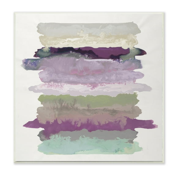 Stupell Industries Abstract Layered Surreal Shapes Purple Green Tones,12 x 12,Designed by Randy Hibberd