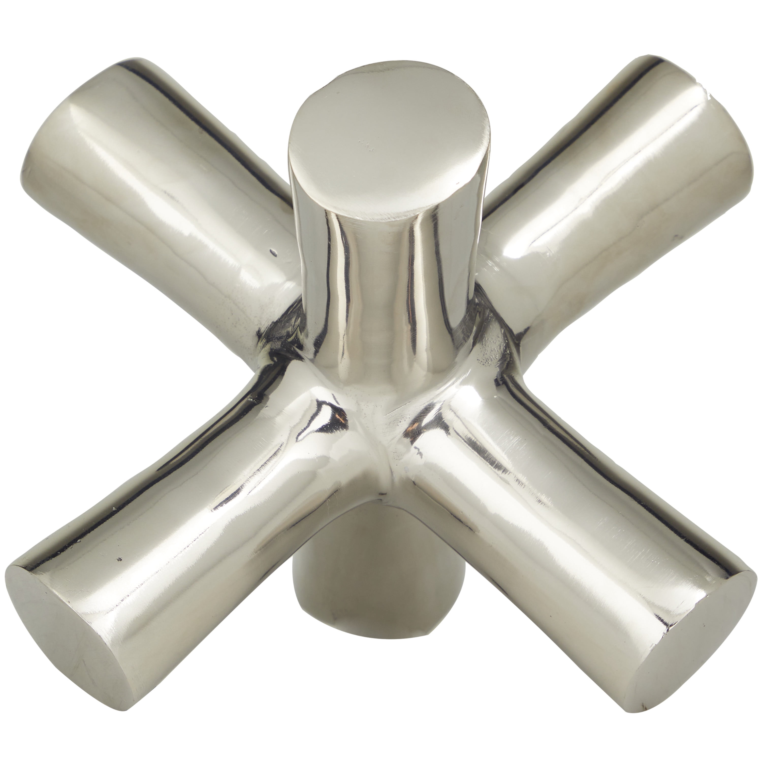 8" x 7" Silver Aluminum Jack Abstract Sculpture, by DecMode