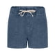 thumbnail image 3 of Pantalones cortos de mezclilla for mujer de talle alto con cordón elástico en la cintura elástica de moda Jorts de mezclilla pantalones cortos de verano, 3 of 7
