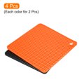 thumbnail image 3 of Uxcell Silicone Trivet Mat 4pcs, Hot Pot Holder Hot Pads for Countertop, Heat Resistant Coasters-Orange+Black, 3 of 5