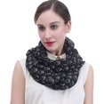 thumbnail image 1 of Owl Print Women's Infinity Loop Scarf (Black), 1 of 4
