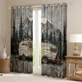 thumbnail image 2 of Manfei Camping Car Black Out Curtains for Kids Children Teens,Jungle Adventure Theme Curtains Pack of 2 (42x63 Each),Rustic Cabin Bedroom Curtains,Breathable Home Decor, 2 of 6