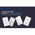 thumbnail image 5 of 1-Gang Screwless Decorative Wall Plate, Unbreakable Thermoplastic Faceplate, UL Listed, 10-Pack, White, 5 of 8