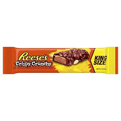 REESE'S Peanut Butter Candy Bar Crispy Crunchy Bars, King Size (Pack of