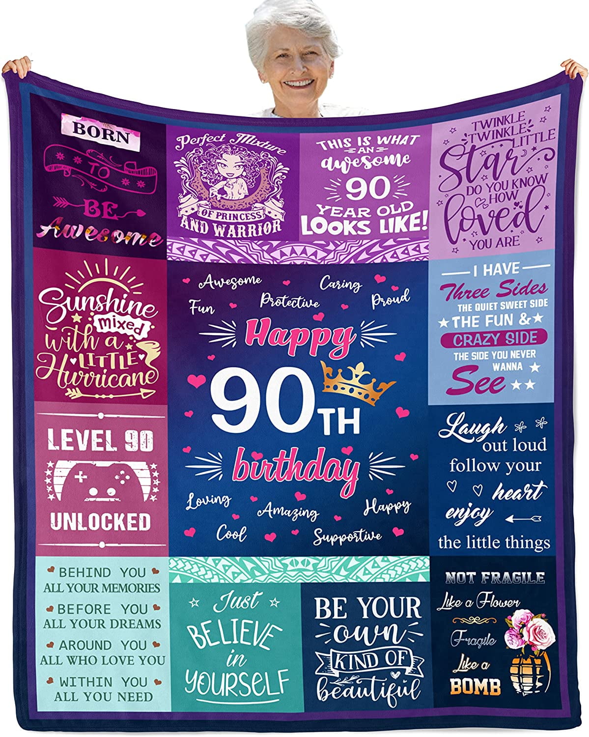 90th Birthday Gifts For Women, Best Gifts For 90 Year Old Woman 50"x60