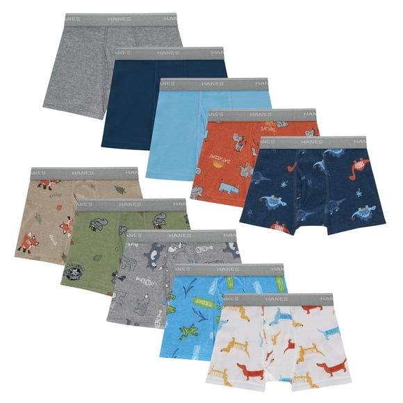 Calzoncillos tipo bóxer Hanes Soft de Underwear para niños pequeños, paquete de 10