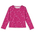 thumbnail image 4 of CCRFTGI Long Sleeve Shirts for Girls Crew Neck Polka Dot Base Layer for Kids Fashion Comfy Soft Preppy Clothes 2026 Summer Hot Pink 13-14Years, 4 of 4