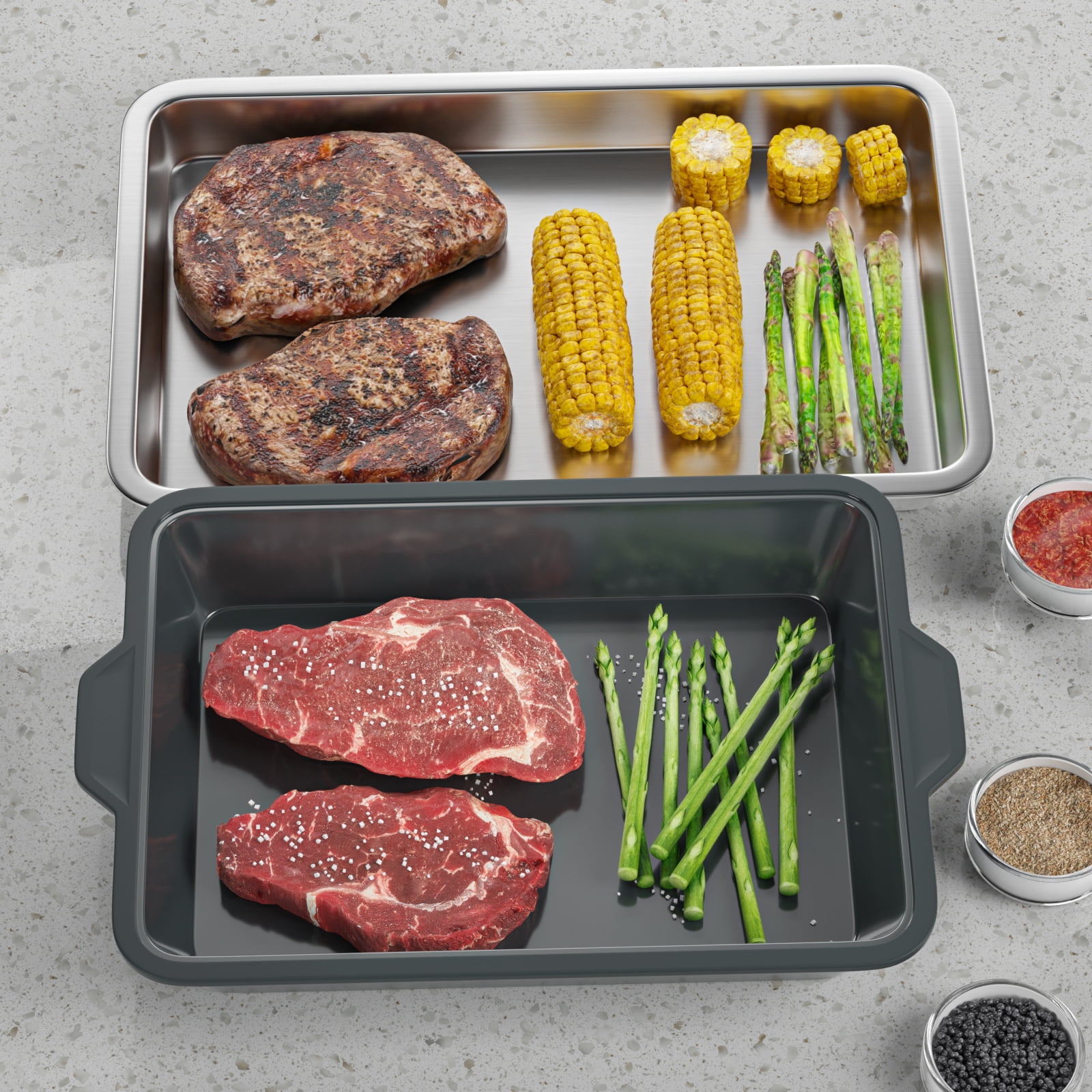 Mr. Bar-B-Q 2-Piece Grill Marinade Tray Plastic with Lid 40252Y