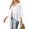 thumbnail image 4 of Cueply Women's Cardigan 3/4 Sleeves Lightweight Casual Open Front Shrug Drape Knit Sweater Tops, 4 of 7