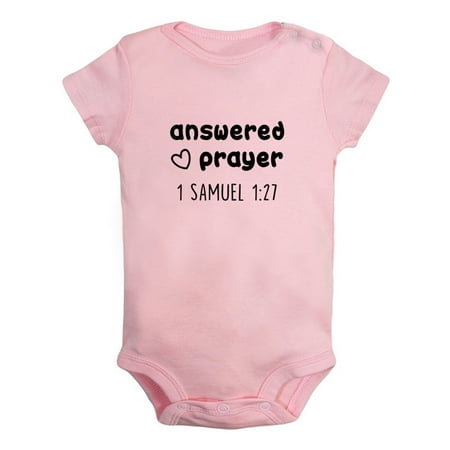 

iDzn Answered Prayer Funny Rompers For Babies Newborn Baby Unisex Bodysuits Infant Jumpsuits Toddler 0-12 Months Kids One-Piece Oufits (Pink 6-12 Months)